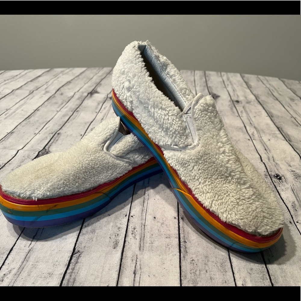 Vans Fuzzy Rainbow 🌈 Slip Ons